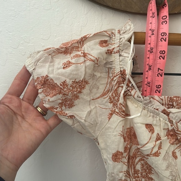 Promesa Flowers In The Wind Mini Smocked Baby Doll Dress Cream Orange FLORAL S - Picture 6 of 9